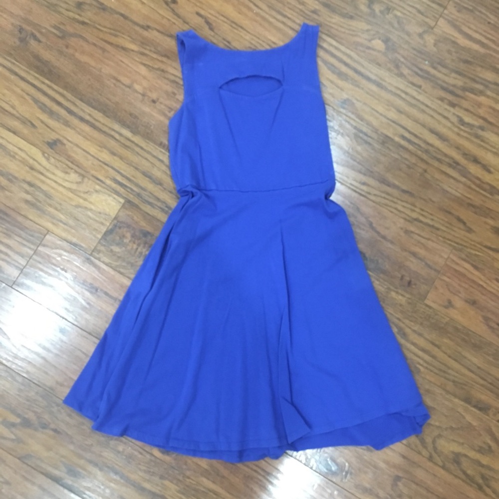 Chest Cut Out Blue Party Dress